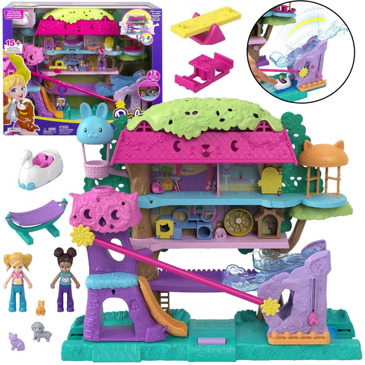 Mattel Polly Pocket Pollyville Zvířecí dobrodružství Domeček na stromě