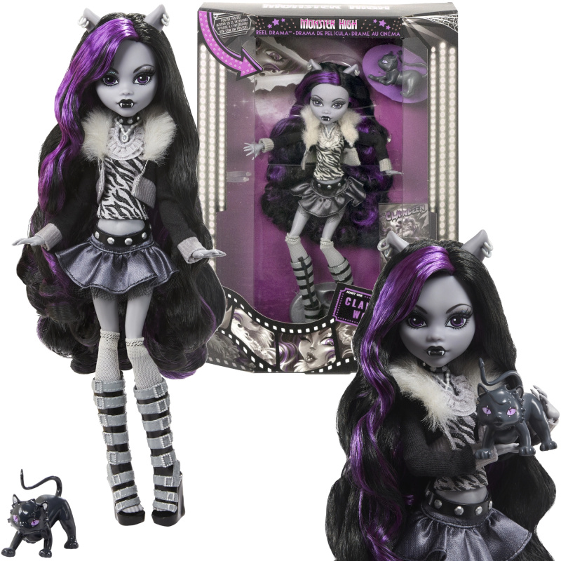 Lalka MONSTER HIGH Clawdeen Wolf Reel Drama 26 cm s doplňky