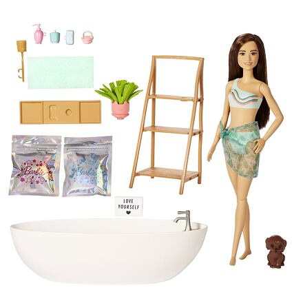 Mattel Barbie Panenka a koupel s mýdlovými konfetami Brunetka