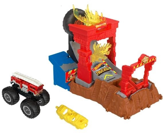 Mattel Hot Wheels Monster Trucks aréna: Závodní výzva Herní set Oheň HNB87