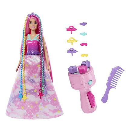 Mattel Barbie Princezna s kadeřnickými doplňky