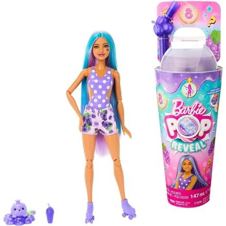 Panenka Barbie Pop Reveal fialový ovocný šok