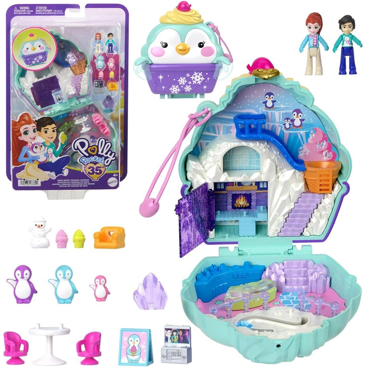 Polly Pocket Kompaktní Ledový Domek s Tučňáky