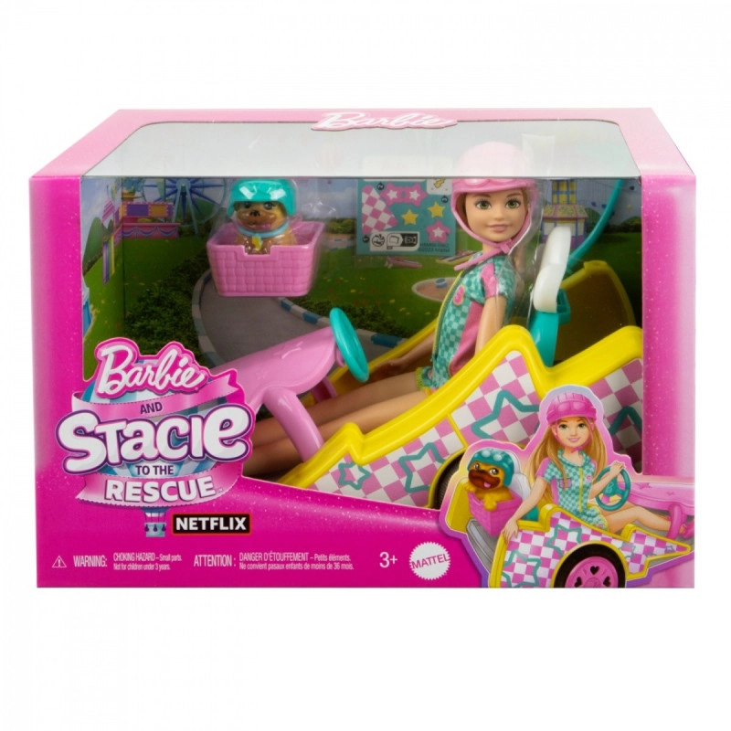 Barbie Motokáry Stacie Filmové vozidlo a panenka HRM08