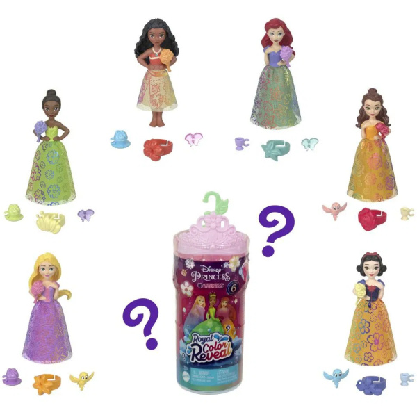 Mattel Disney Princess Color Reveal Královská malá panenka s květinami, více druhů