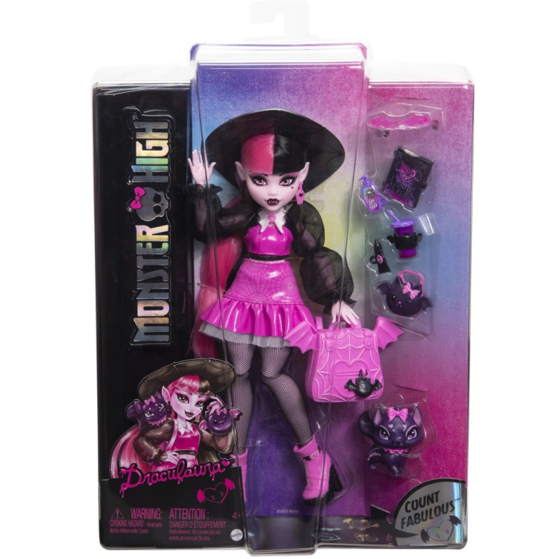 Mattel Monster High Fashion Doll Draculaura & Pet Count HRP64