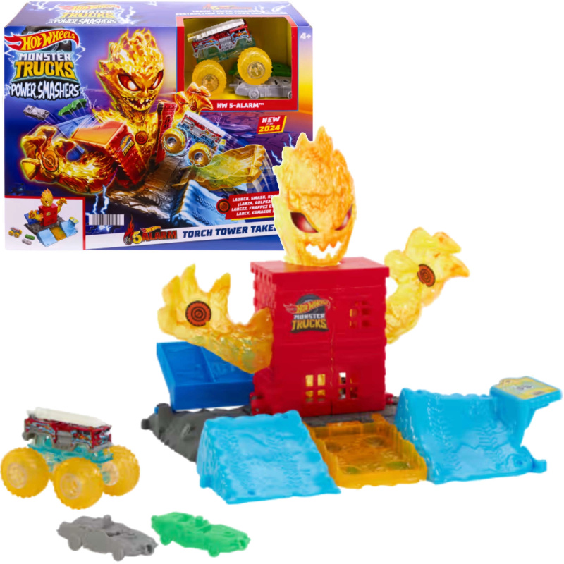Hot Wheels Monster Trucks Arena Smashers – věž ohně herní set s auty