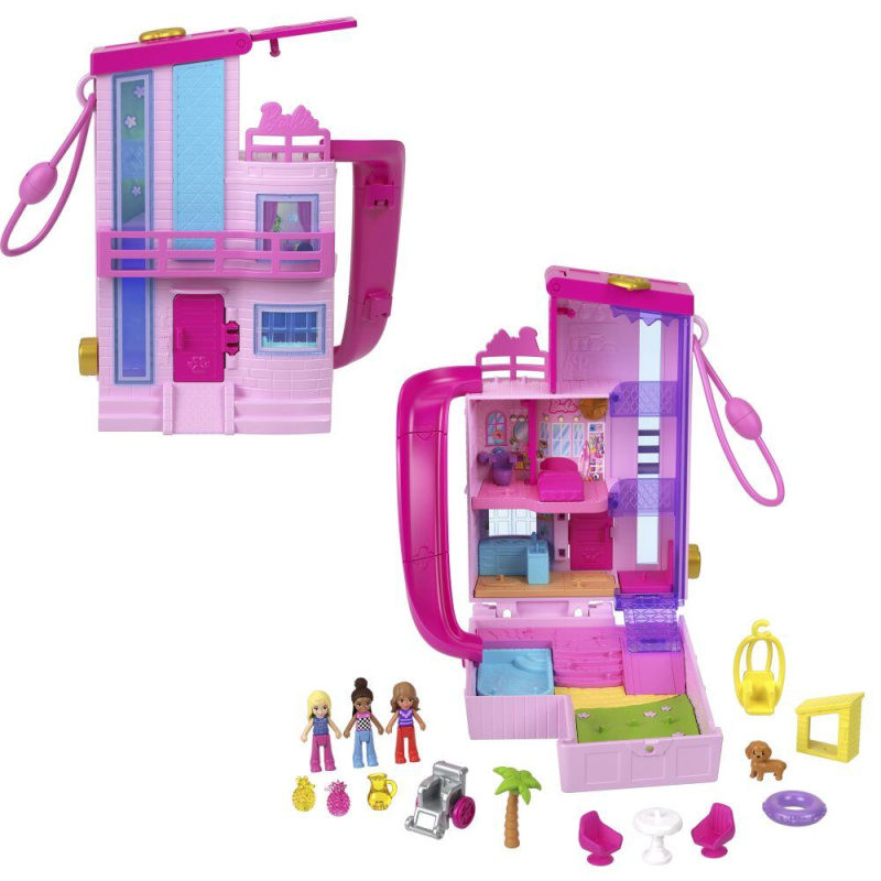polly pocket barbie dreamhouse – kompaktní domeček pro panenky