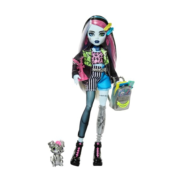 Mattel Monster High Fashion Doll Frankie Stein & Pet Watzie HXH73