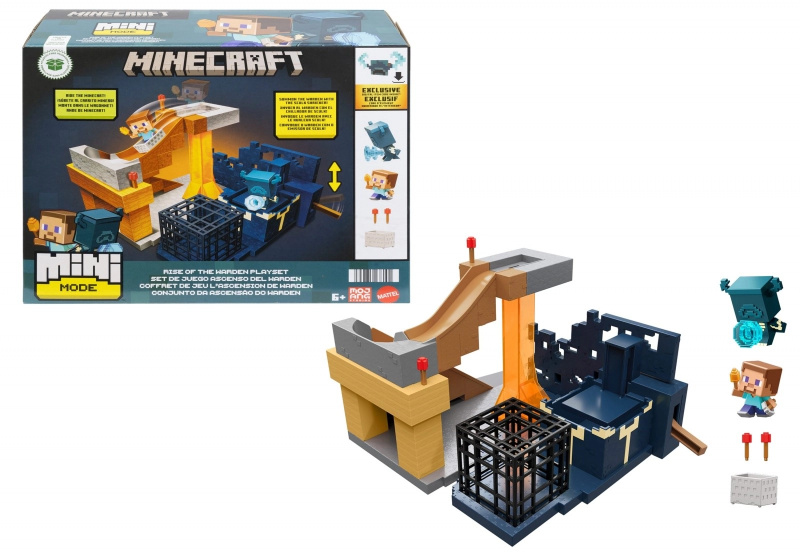 minecraft mini mode – přivolání wardena herní set se stevem a vozíkem