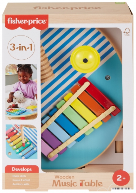 Fisher Price Dřevěný hudební stolek, hudební hračka