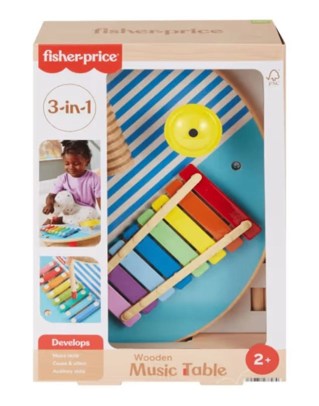 Fisher Price Dřevěný hudební stolek, hudební hračka