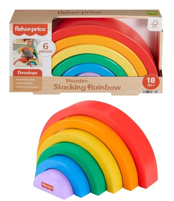 Dřevěná duhová skládačka pro děti od Fisher-Price