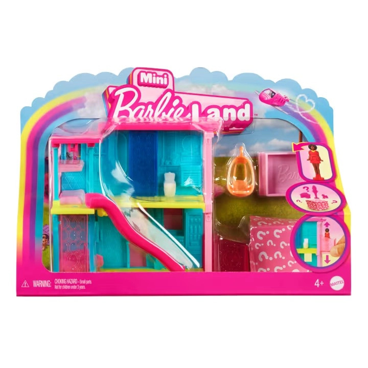 Mattel Barbie MiniLand domeček Modrý dům s doplňky a panenkou