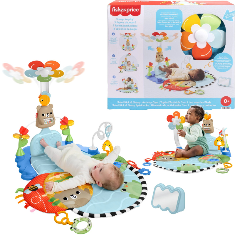 Fisher-Price edukativní senzorická hrací deka 3v1 kopni a roztoč
