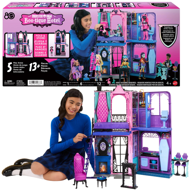 Monster High boo-tique hotel – strašidelný hotelový domek s nábytkem a doplňky