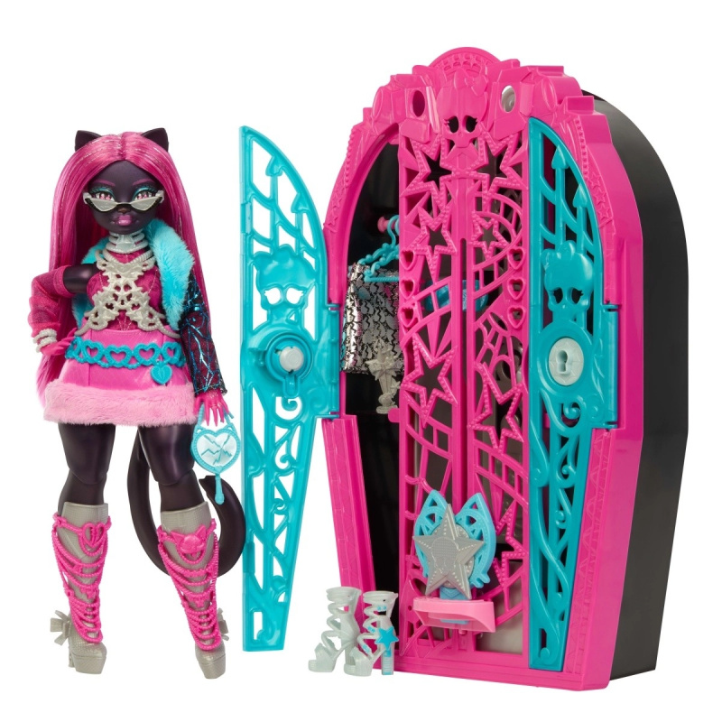 Monster High Strasidelná tajemství Catty Noir – hračka s šatníkem a překvapeními