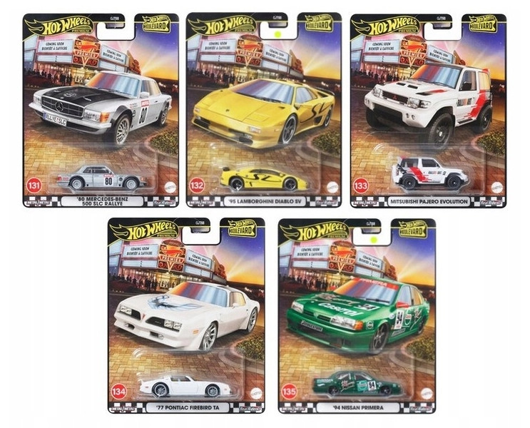 Hot Wheels Premium Boulevard – kovové sběratelské modely 1:64 s pneumatikami Real Riders