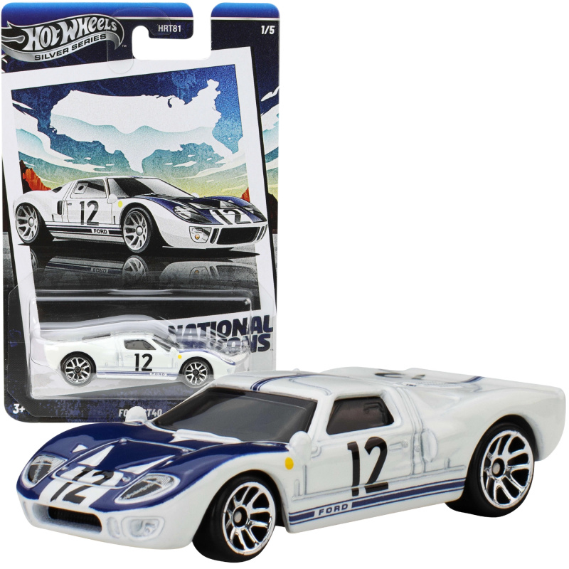 Hot Wheels Ford GT40 National Icons 1:64 kovový model 7 cm