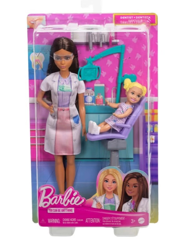 Barbie Lékařka Zubařka a Pacientka s Tmavými Vlasy