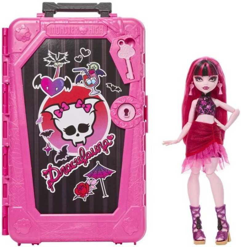 monster high draculaura cestovní set s překvapeními 28 cm