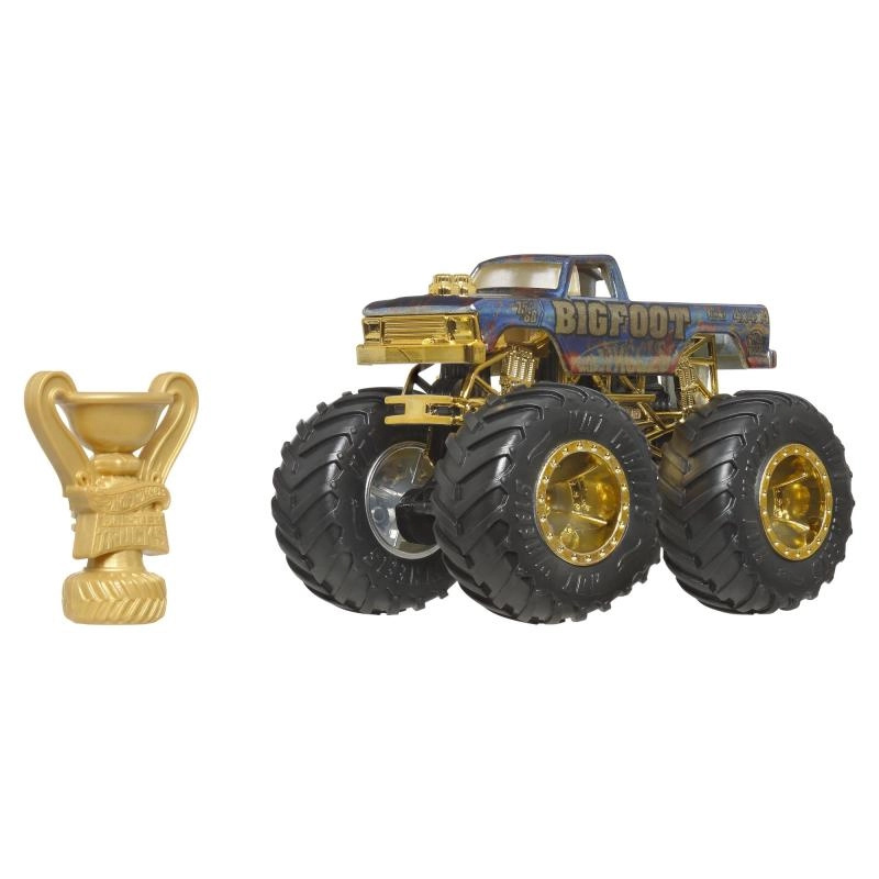 Hot Wheels Monster Trucks Trophy Champions – sběratelská edice BIGFOOT 1:64 s trofejí