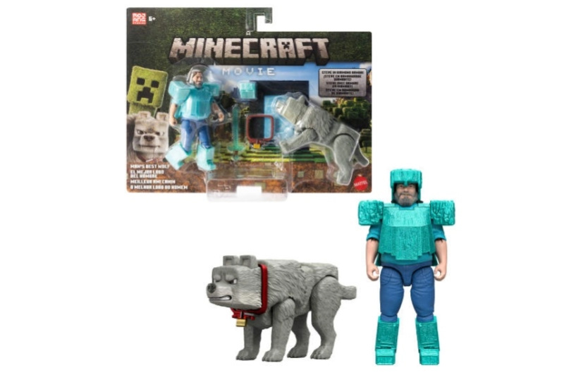 Minecraft figurky Steve a vlk – sada 2 ks