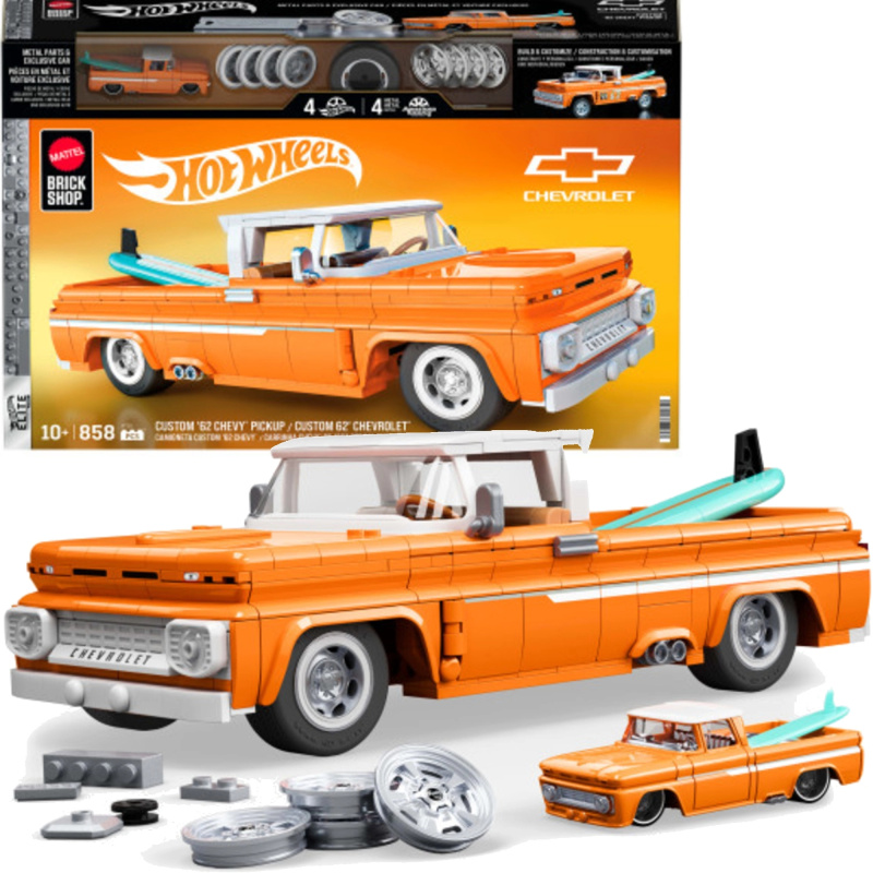 Stavebnice HOT WHEELS Elite Brick Shop Custom ’62 Chevrolet, 858 dílků