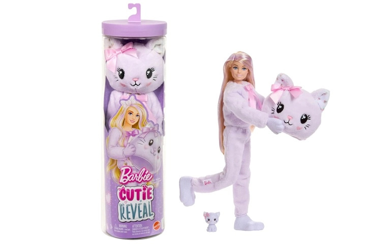 Barbie Cutie Reveal Sladké mašličky fialová kočička