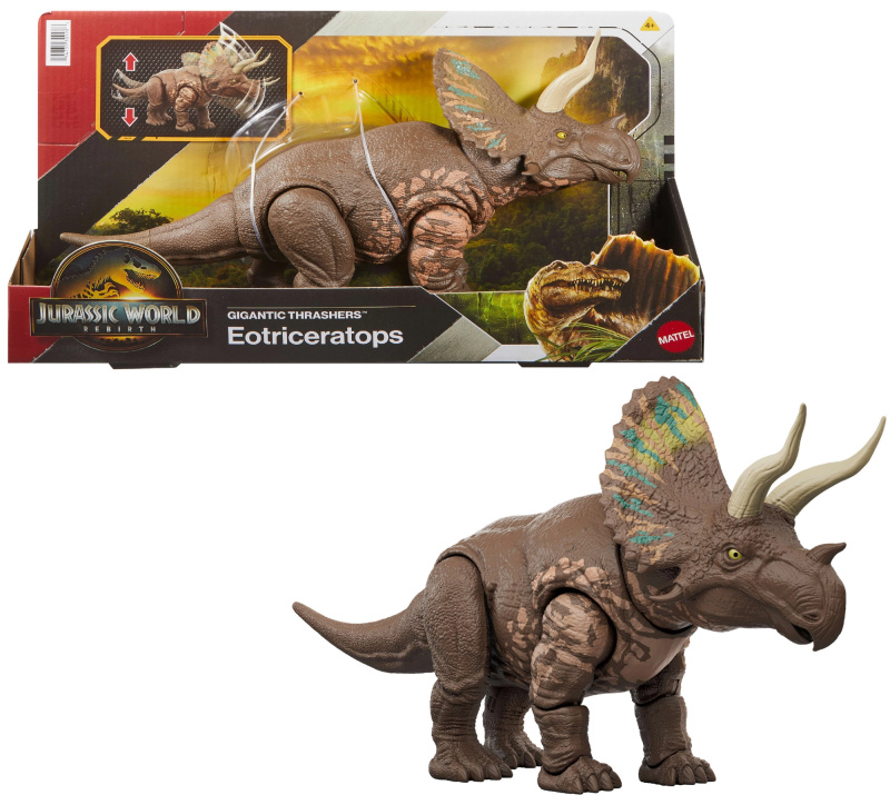 Figurka eotriceratopse JURASSIC WORLD Rebirth Gigantic Thrashers 32 cm