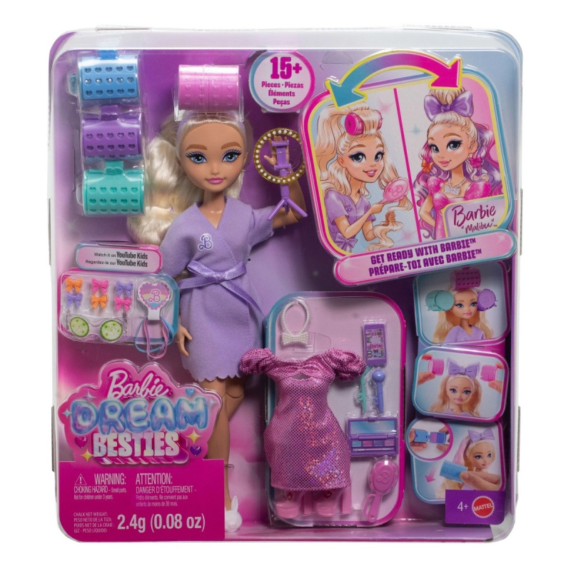 Barbie Dream Besties Malibu – módní panenka s doplňky na večírek