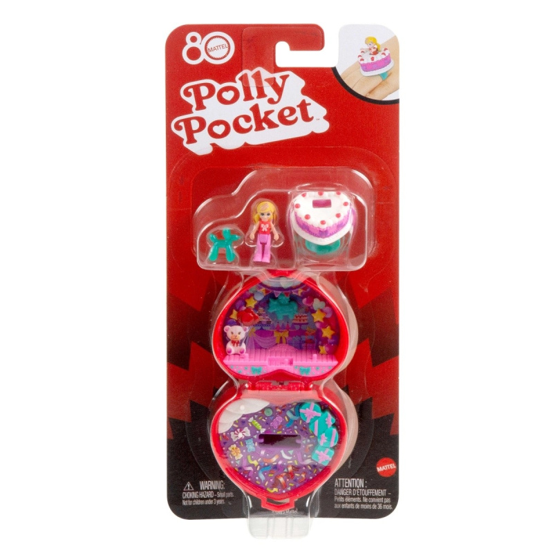 polly pocket výroční kompaktní set k 80. výročí mattel s prstýnkem