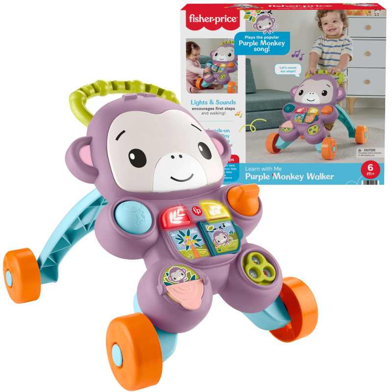 Fisher-Price interaktivní chodítko s fialovou opičkou