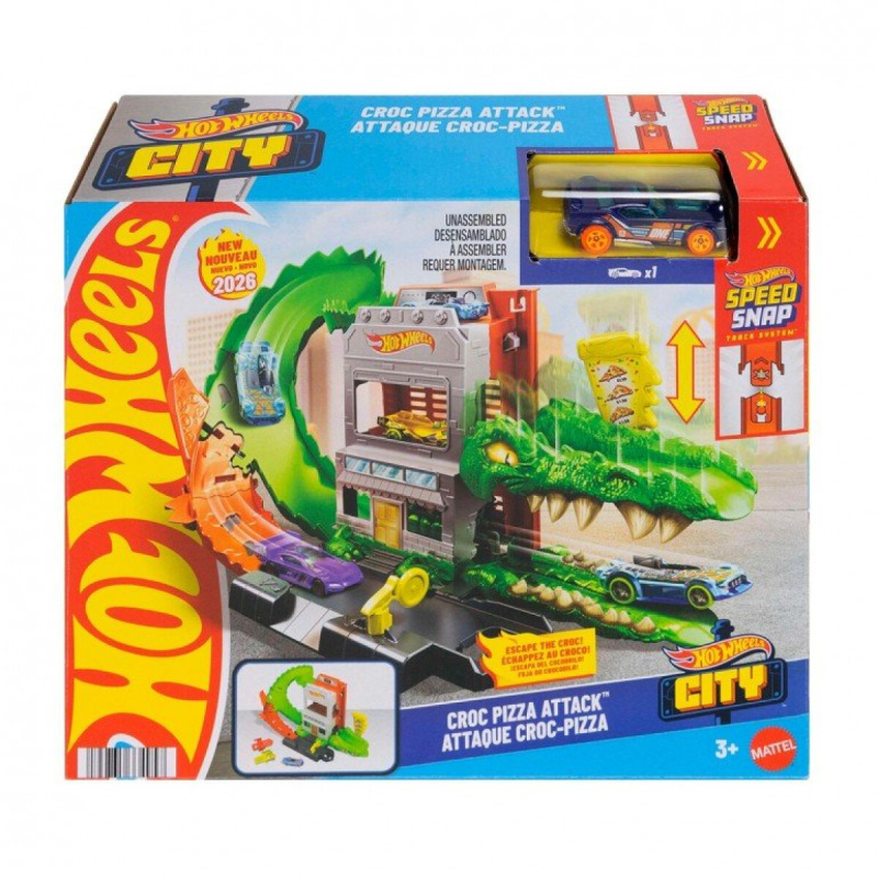Hot Wheels krokodýl – útok na pizzerii (herní sada)