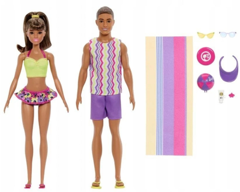 Barbie Barbie a Ken – plážová sada panenek s doplňky