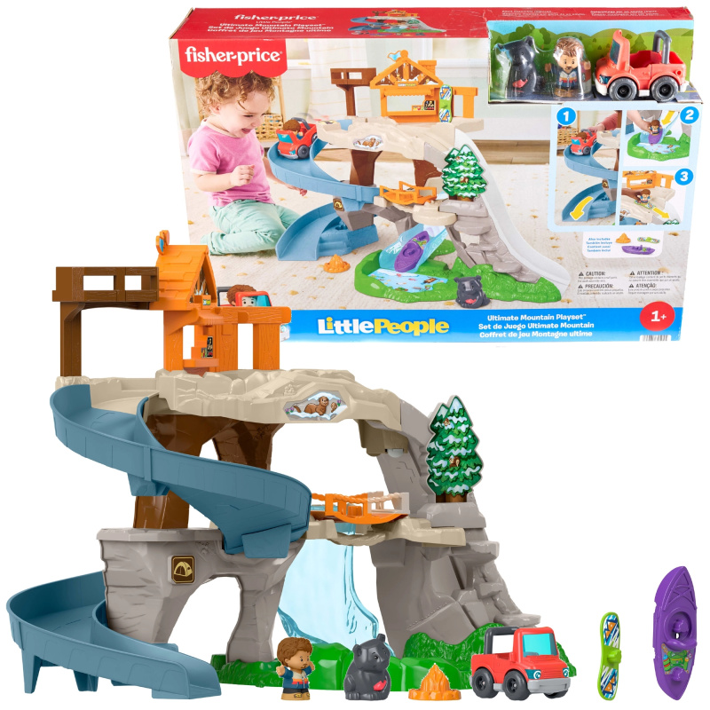 Fisher-Price Little People velké horské dobrodružství – hrací set s dráhou a skluzavkou