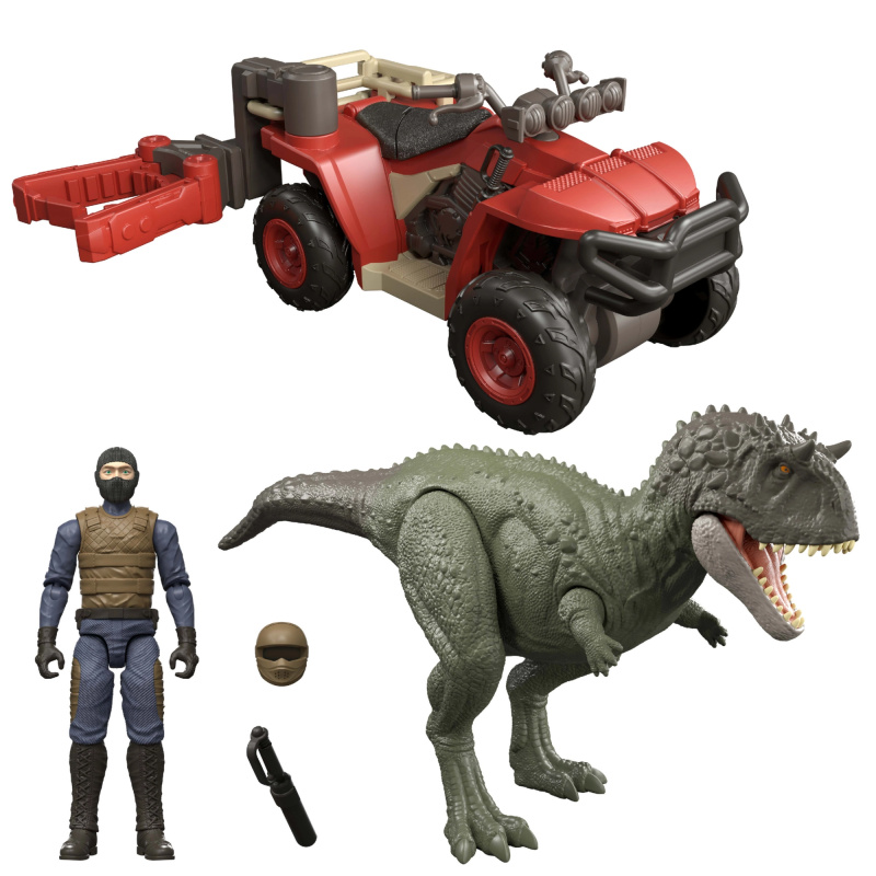 Mattel Jurassic World ekryksinatosaurus a terénní vozidlo s chytačem – herní sada s figurkami