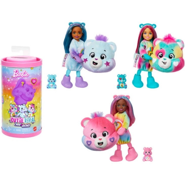 Barbie Cutie Reveal Chelsea x CARE BEARS – překvapení s mini medvídkem