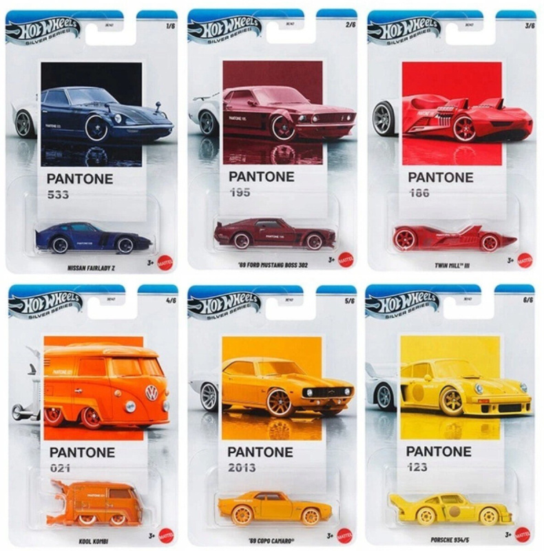 Mattel Hot Wheels Silver Series Pantone kovové autíčko 1:64 - 1 kus