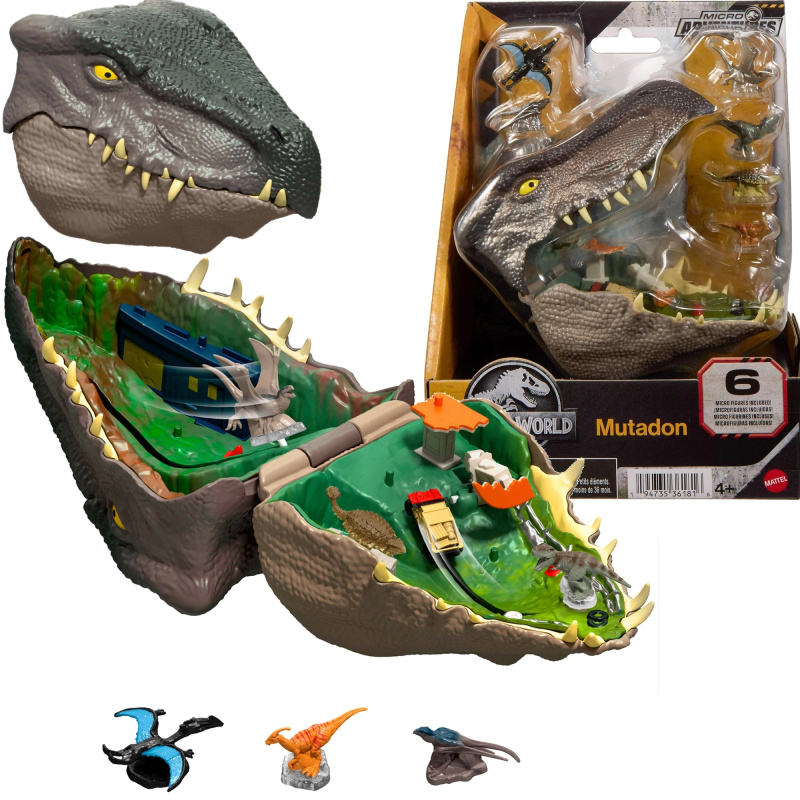 Kompaktní herní set Jurassic World mikro dobrodružství Mutadon se 6 mikrofigurkami