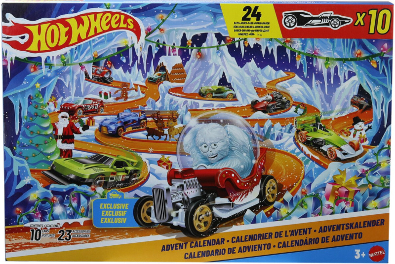 Hot Wheels adventní kalendář s 10 autíčky a doplňky