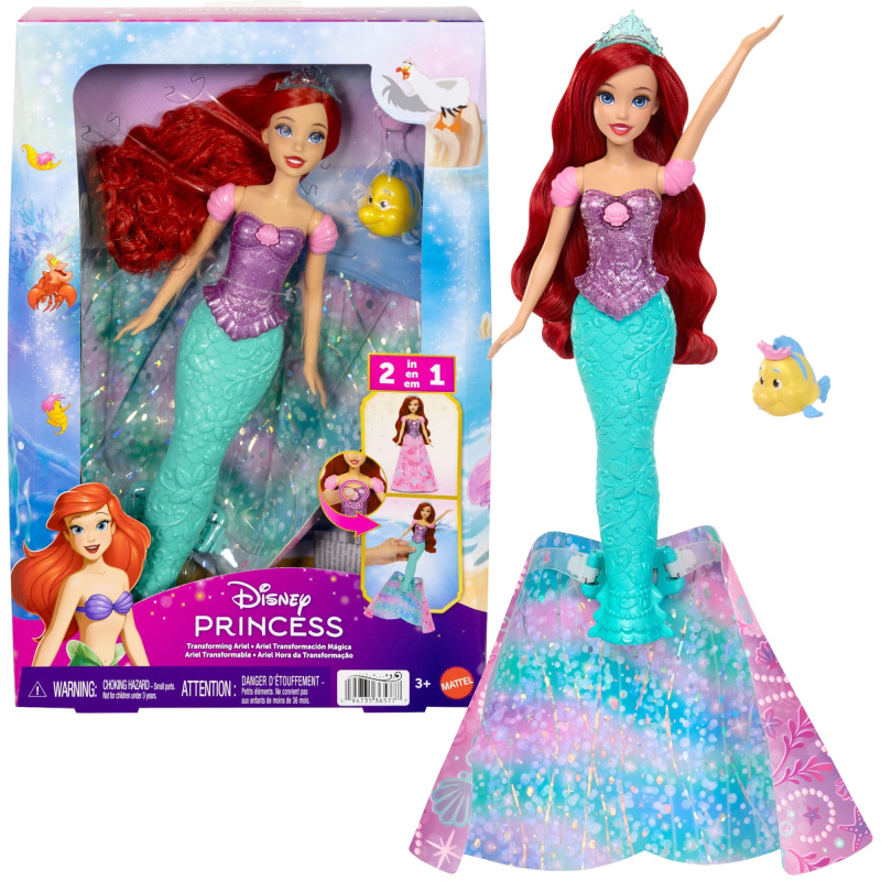 Disney Princess panenka Ariel 2v1 princezna a mořská panna s doplňky