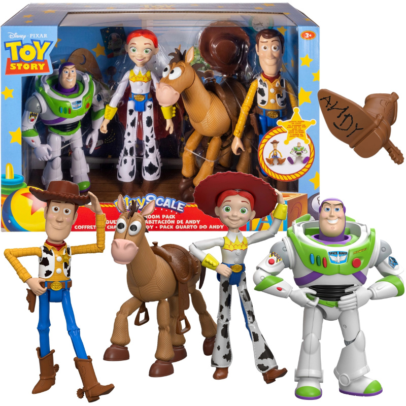 Disney Pixar Toy Story 5 sada akčních figurek Chudy, Jessie, Buzz Rakeťák a mustang