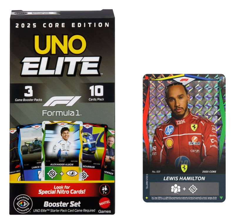Karetní hry UNO Elite Formula 1 2025 – rozšiřující Booster Pack