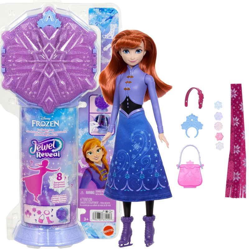 Mattel Disney Frozen jewel reveal panenka Anna na bruslích s doplňky