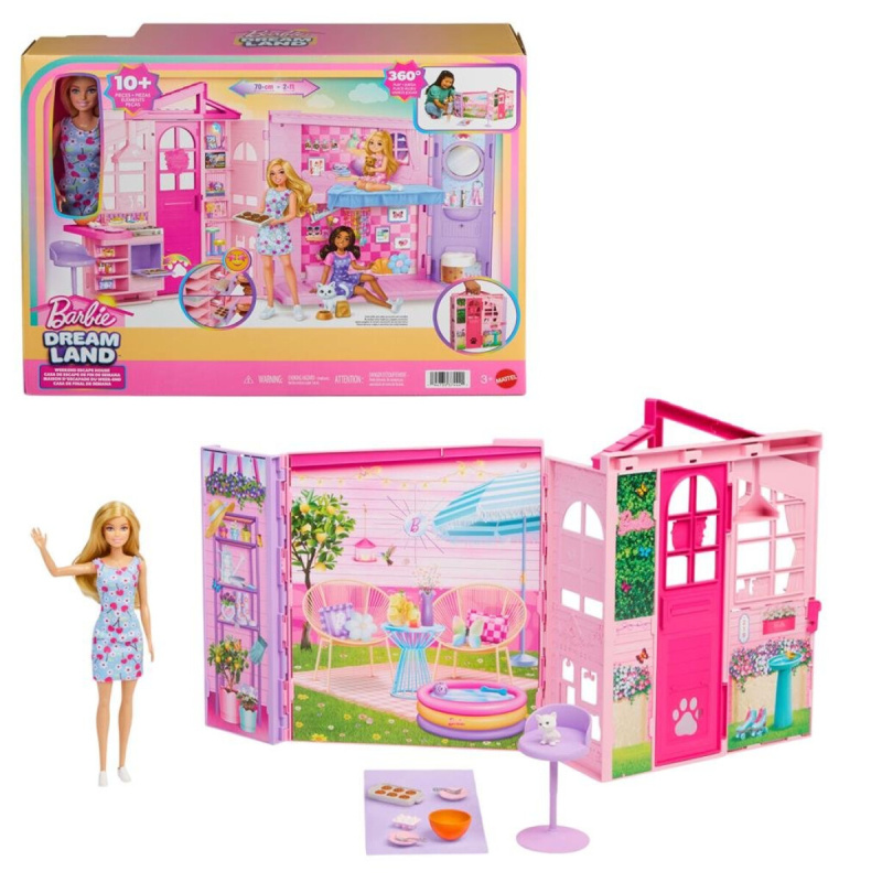 Mattel Barbie Dreamland víkendový domek pro panenky s doplňky a panenkou