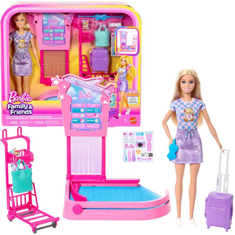 Barbie letiště – odbavení a výdej zavazadel herní set s panenkou a doplňky