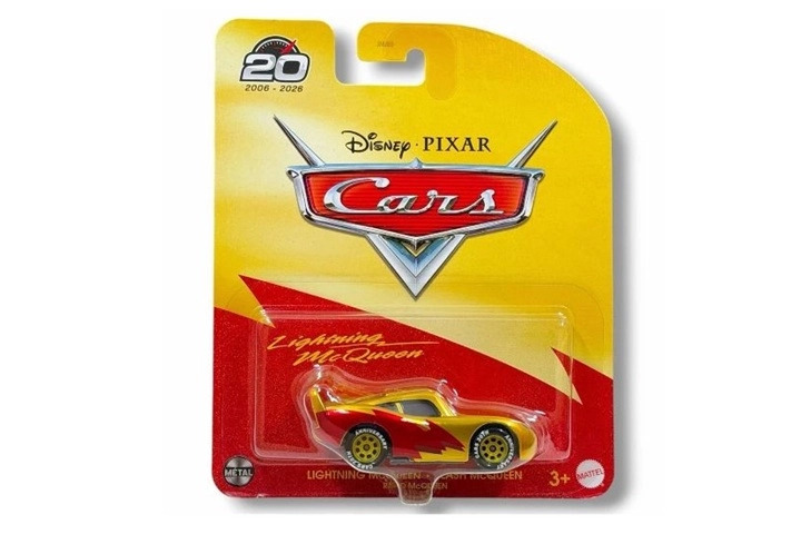 Mattel Cars Zlatý Lightning McQueen k 20. výročí