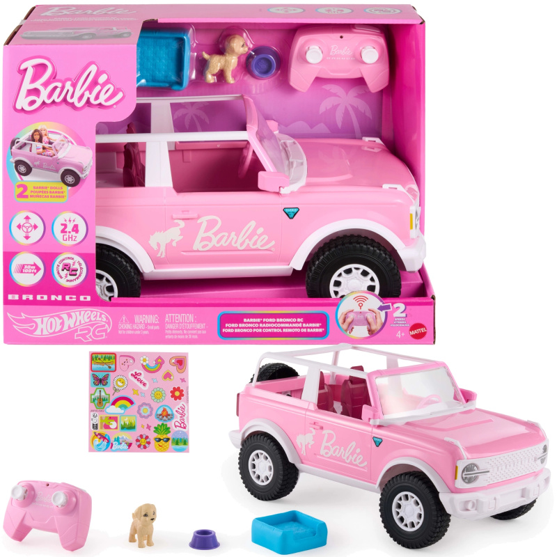 Barbie Hot Wheels dálkově ovládaný růžový Ford Bronco RC