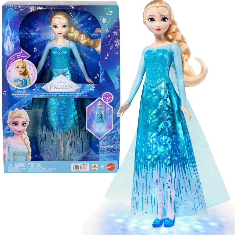 Mattel Disney Frozen zpívající panenka Elsa s magickými světýlky 30 cm
